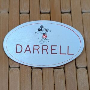 Vintage Disneyland 1980's Cast Members DARRELL Name Tag Badge